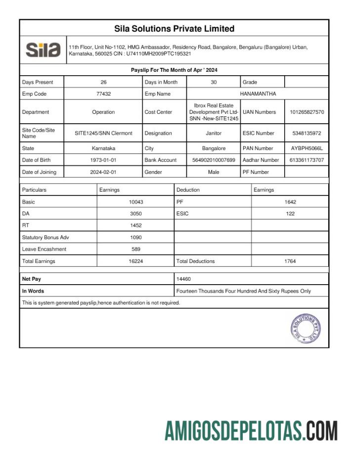 Realista Modelo de recibo de pagamento da Sila Solutions em formatos Word e PDF.pdf, 1